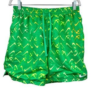 Nike Men's Swim Essentials Green Swoosh Drawstring Volley Athletic Shorts Size L